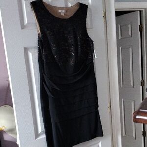 dressbarn Elegant Black Lace Mini Dress